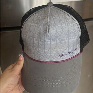 Younique Gray & Black Trucker Cap with Pink Piping